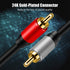 2RCA 2RCA 25Ft, 2 2 (25Ft/8M) Tan QY to Cable Gold-Plated RCA Male to RCA Male Stereo Audio Cable for Home Theater