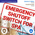 10x7 Inches, .040 Emergency Shutoff Switch for Spa Sign, Rust Free Aluminum, Fade Resistant, Made in USA