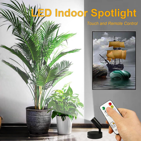 2 Pack Dimmable 3 350 Black LED Lights for Bedroom - Battery Wall Light with Lighting Colors, Rotate, Magnetic and USB