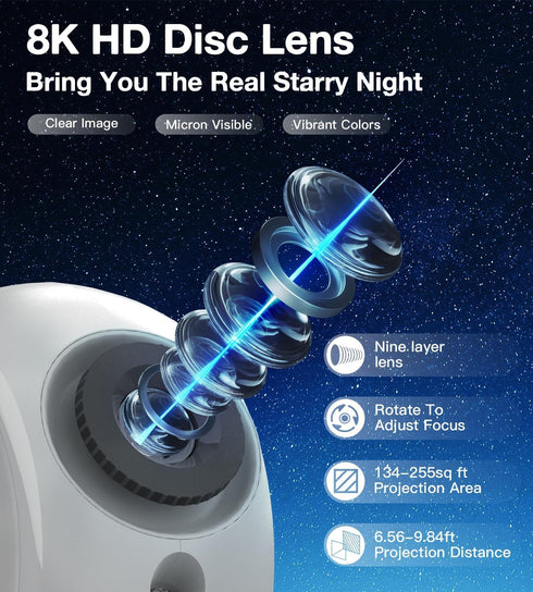 Bedroom,4K Knob,13 1 Noise,360 Galaxy Projector for Image Planetarium Projector Adjustable in Kids Night Light