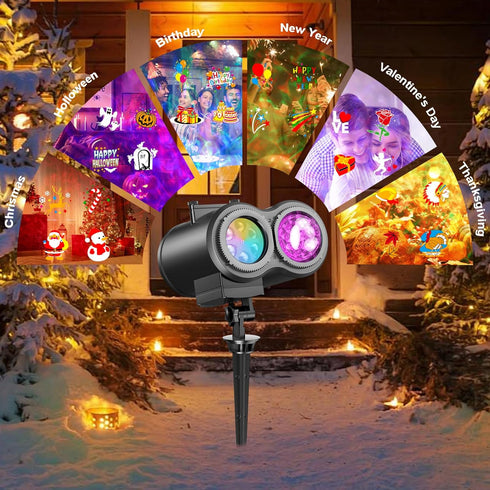 Fussion 4-Large 29 2 1 Pattern Halloween Christmas Projector Lights Outdoor, Effects Holiday Projector Light Outdoor