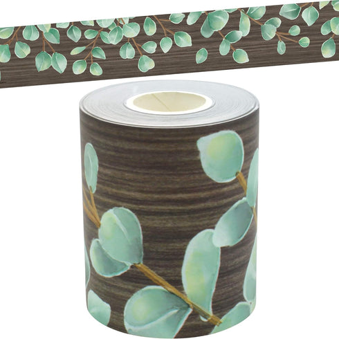 Teacher Created Resources Eucalyptus Straight Rolled Border Trim - 50ft for Bulletin Boards and Decor