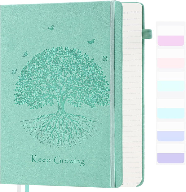 Leather Journal, 7" x 10", Hardcover College Ruled Notebook, 340 Pages, Lined Journals for Writing, Teal Gift