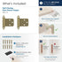 Amerock BPR3428BBZ Cabinet Hinge, 3/8 in (10 mm) Inset Self Closing Face Mount, Golden Champagne, 1 Pair/2 Pack