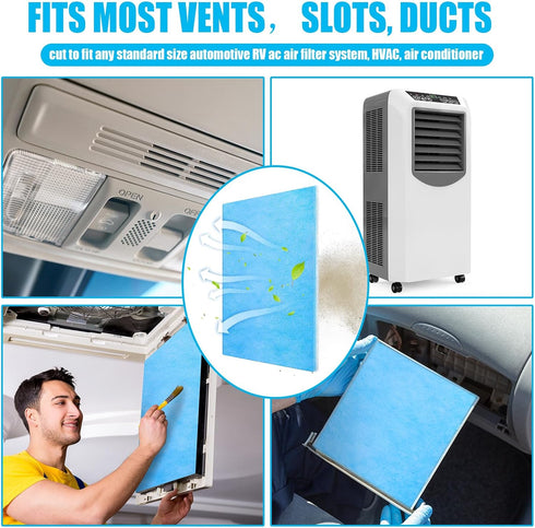Merv 8 Reusable Air Vent Filter, Cut to Fit Electrostatic Floor Vent Filter, Washable Replacement AC Filter