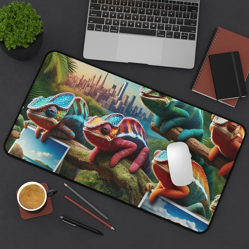 GENERIC Vibrant Chameleon Photoshoot Desk Mat with Colorful Changing Backgrounds