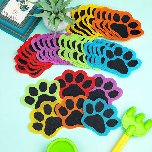 Outus 18 Pcs Paws Carpet Markers, 5'' Paw Floor Markers for Teacher Supplies School Decoration