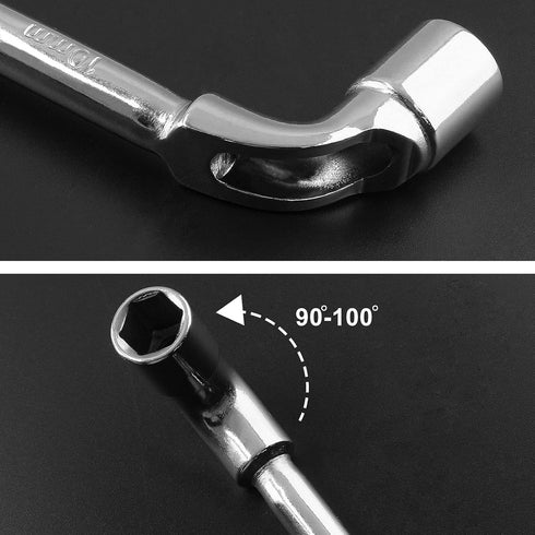 10mm Metric L Shaped Hex Socket Wrench - Double-Head Elbow Tool for Mechanic Repair, 1 Piece