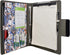 Padfolio Ring Binder with Color File Folders, Flower Painting PU Leather Organizer Portfolio (Blue)