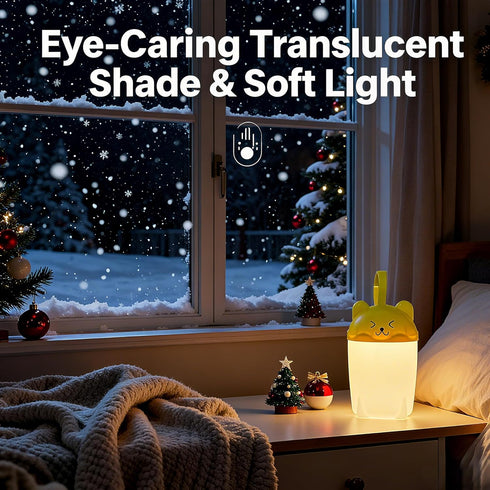 MUROAFFIAE 3 Dimming, Night Light for Kids, Cute Cat Light with Light Modes & Stepless Nursery Lamp Safe for Baby
