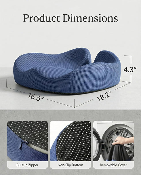 Tailbone 4-Zone HUANUO Ergonomic Seat Cushion for Office Chair, Extra Large Car Seat Cushion, and Back Support, Cooling