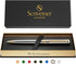 Scriveiner Silver Chrome Ballpoint Pen - Stunning Luxury Pen with 24K Gold Finish, Schmidt Black Refill, Best Gift Set