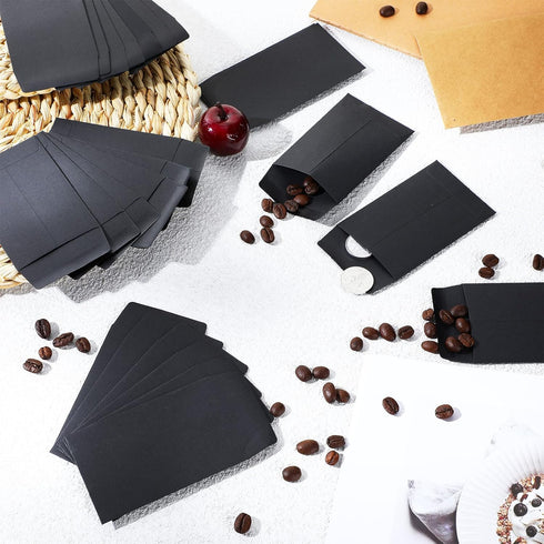 Geyee 500 Pcs Small Coin Envelopes, Self Adhesive Mini Envelopes for Cash, Black, 2.25 x 3.5 Inch