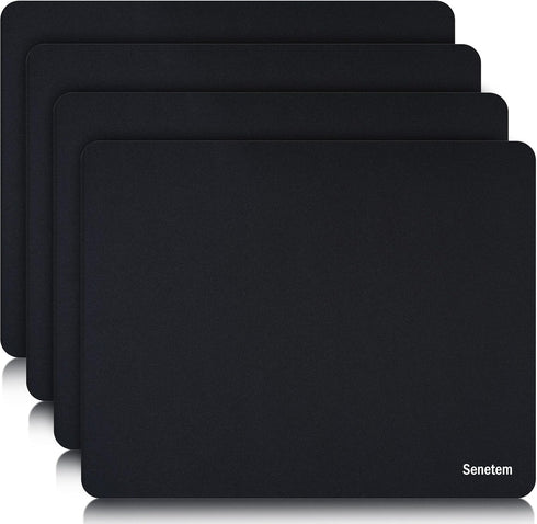 Senetem 4-Pack Mouse Pad, Ultra-Smooth Gaming Mousepad, Non-Slip Rubber Base, Washable Surface Fits