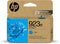 HP 923e Cyan EvoMore Ink Cartridge, Compatible with OfficeJet 8120 Series, Carbon Neutral