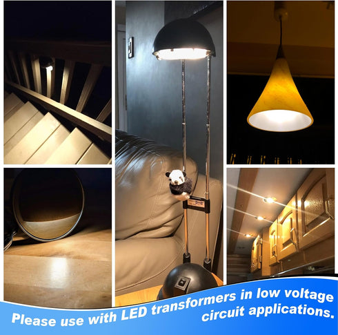 GY6.35/G6.35 5W Bulb 12-24V 2700K 50W Bulb Non-Dimmable, 5 Pack Heifymi LED AC/DC Warm White JC Type Bi-Pin Base