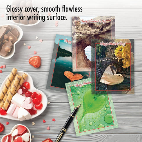 The Best Card Company - 10 Boxed Valentine Note Cards with Envelopes, Heartscapes
