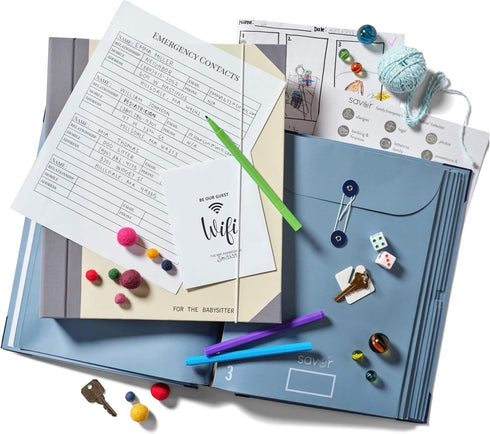 Savor Family Emergency Binder, Custom Dyed Cloth Bound Expanding File Folder for Important Papers and Documents