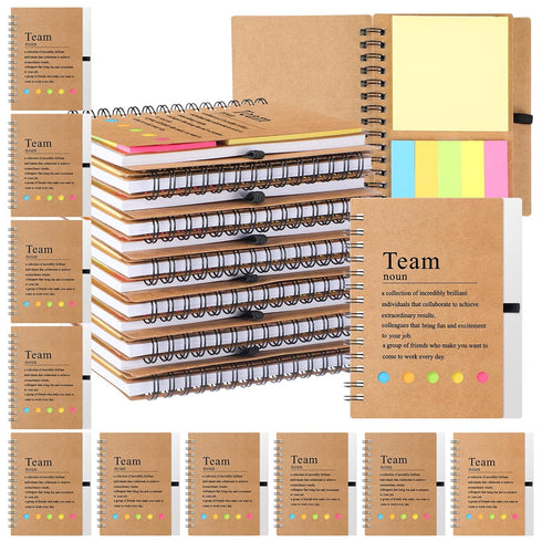 Feifeiya 24 Pcs Team Appreciation Gifts, Inspirational Spiral Notebooks with Sticky Notes for Teacher Coworker Staff
