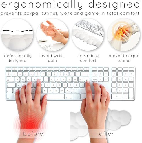 Qloud Cloud Wrist Rest for Keyboard – Rainbow Cloud Palm Rest Pad – Gaming Wrist Rest for Computer Keyboard