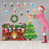 Christmas Bulletin Board Set, Tree Fireplace Decorations, XMAS Holiday Cutouts for Classroom Bulletin Boards