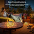 2 Pack Solar Table Lanterns Outdoor Waterproof: LED Lamps for Patio - White Hollow-Out Metal Retro Solar Light Decor