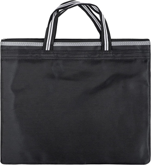 Portable Business Briefcase Zippered Bag, Waterproof A4 File Folder Bag, Carrying Case Handbag File Storage Organizer