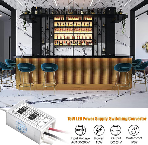 15W 24V IP67 24 110V/220AC-DC 24V G4/MR11/MR16 Bulbs (4-Pack) Lustaled LED Power Supply Waterproof Volt LED Transformer