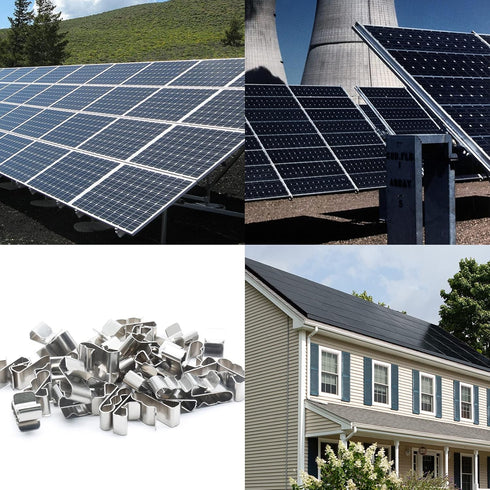 Qjaiune 100Pcs 23mm 304 Trailer Frame Wire Clips, Length Solar Panel Wire Clips, Stainless Steel Cable Clamps