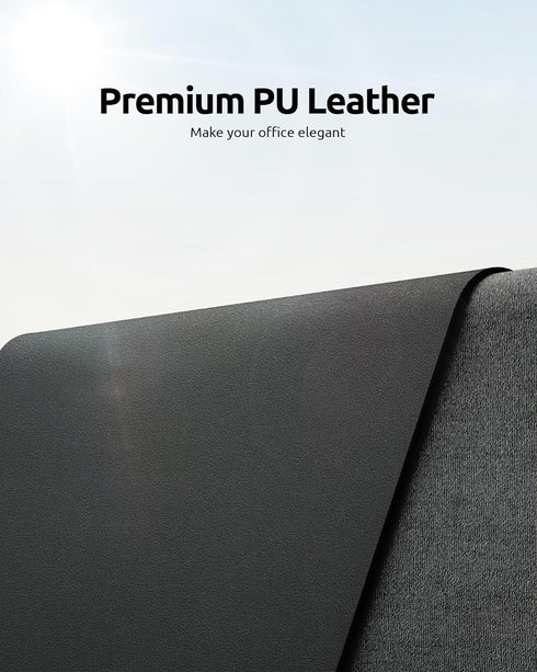 YSAGi Leather Desk Pad Protector, Office Desk Mat, Large Mouse Pad, Non-Slip PU Leather Desk Blotter, Laptop Desk Pad, Waterproof Desk Writing Pad for Office and Home (Dark Grey, 31.5" x 15.8")