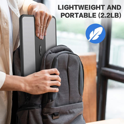 AboveTEK Portable Laptop Lap Desk w/Retractable Left/Right Mouse Pad Tray, Non-Slip Heat Shield Tablet Notebook