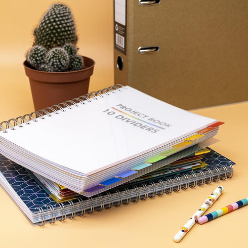 Pukka Pad B5 Subject Notebook – 10 Repositionable Dividers, 400 Perforated Pages, 80GSM Paper, White, 7.48 x 9.84in