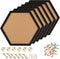 HAKZEON 6 Pack Hexagon Cork Board: 12"x12" Black Framed Decorative Bulletin Board with 48 Push Pins