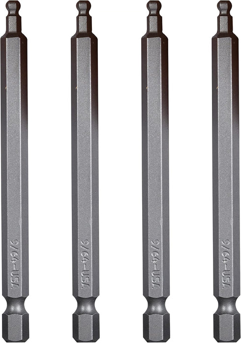 Mayhew Tools 19518-4 USA SAE Ball Hex Power Bit, 9/64 x 3.5", 4-Pack by Mayhew Tools