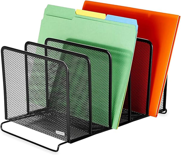 Rolodex File Sorter, Stackable Mesh, Black, Five Sorters (8.25" x 14.375" x 7.75")