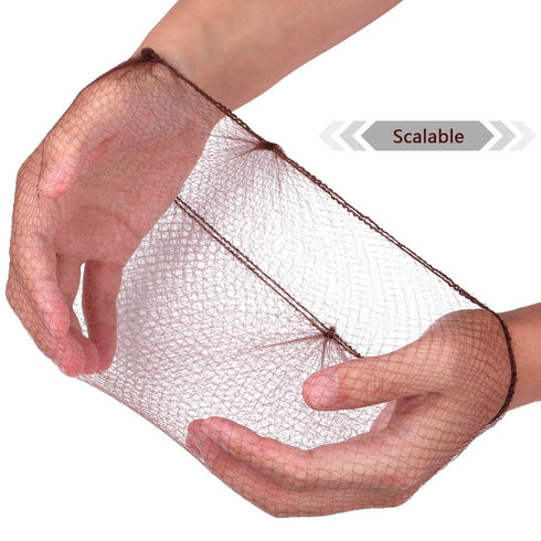 Shappy 200 Pcs Brown Hair Nets for Women, 20 Inch Bun Invisible Edge Mesh Wig Nets for Food Service