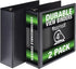 Samsill Durable 4 Inch Binder, Locking D Ring, Customizable Clear View, Black, 2 Pack, Holds 775 Pages, Made in the USA