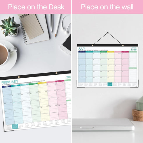 Calendar 2025-2026, 18 Monthly Desk/Wall Calendar, 16.8" x 12", July 2025 - December 2026, Thick Paper with Corner