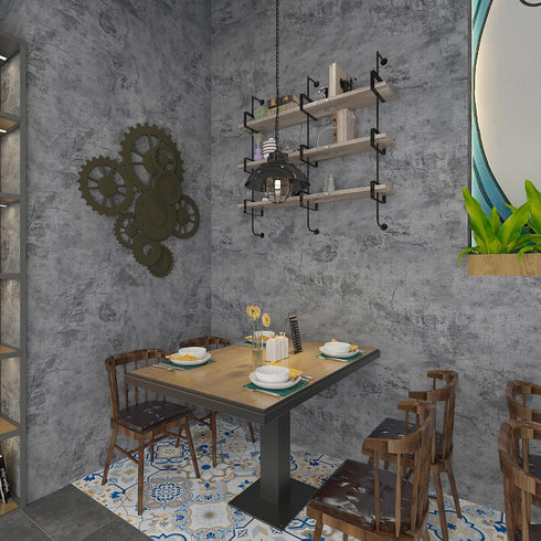 15.75" x 118" Dark Grey Concrete Wallpaper, Peel Stick Cement Contact Paper for Bathroom Kitchen, Waterproof Vinyl Film