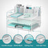 SUPEASY 3 Tier Desk Organizer - White Mesh Paper/File Organizer with Handle & 3 Pen Holders for Office Supplies