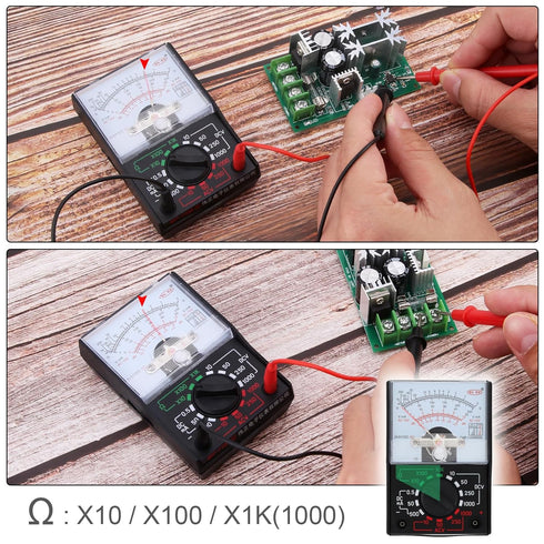 Mini Analog Multimeter, Electric AC/DC Current OHM Decibels Voltage Voltmeter Ammeter with Test Leads