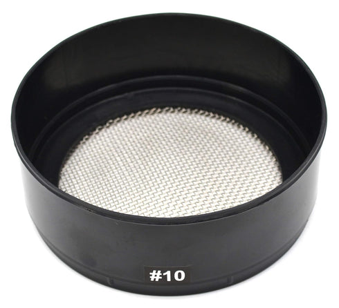 EISCO Sieve with Mesh Size 10-2mm Mesh Openings - Stainless Steel Mesh with Stackable Plastic Frame