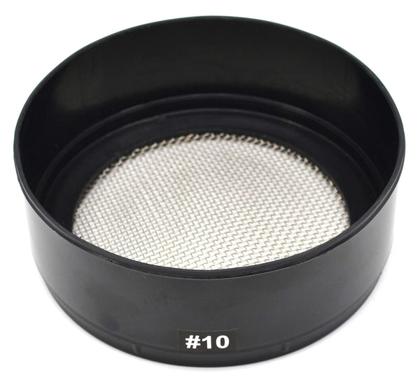 EISCO Sieve with Mesh Size 10-2mm Mesh Openings - Stainless Steel Mesh with Stackable Plastic Frame