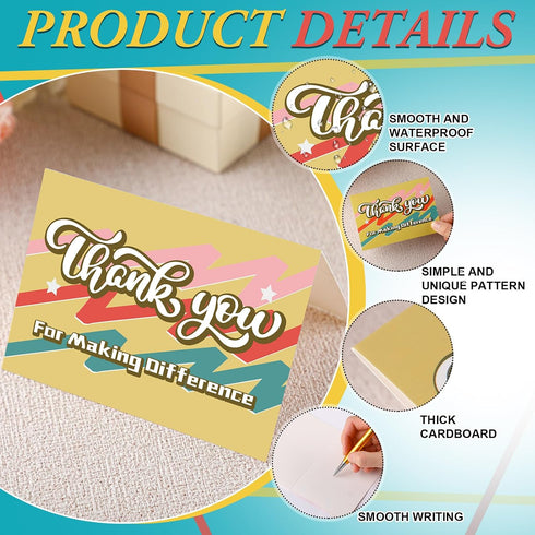 AmazingSpark 120 Pack 12 4.8 6.8'' Thank You Cards with Envelopes Bulk Designs x Thank You Postcards Notes Assorted