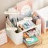 Marbrasse Pen Organizer with 2 Drawers, Multi-Functional Holder for Desk, 5 Compartments + Drawer for Office