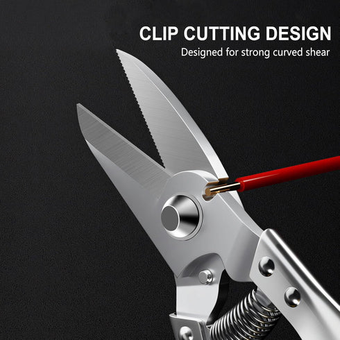 Heavy Duty Scissors - Cardboard Scissors with Finely Serrated High Carbon Stainless Steel Blades for Easy Cuts
