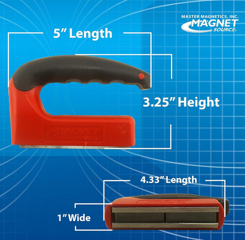 Master Magnetics Strong Magnet, Red - 100 lb Pull Force, Ergonomic Handle, 07501