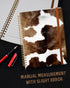 Ruled Spiral Writing Notebook, A5 Hardcover Lined College Journal, Farmer Cowhide Design, Perfect for School, Office