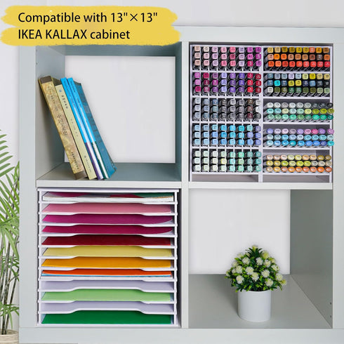 SANFURNEY 5 Slots Marker Pen Organizer Holder, Art Marker Rack for Desktop, Home, Classroom, Office Storage