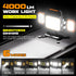 40W 4000LM 6 360Rotate YZONI Rechargeable Work Light, Magnetic LED Work Light with Modes, Battery Powered Portable